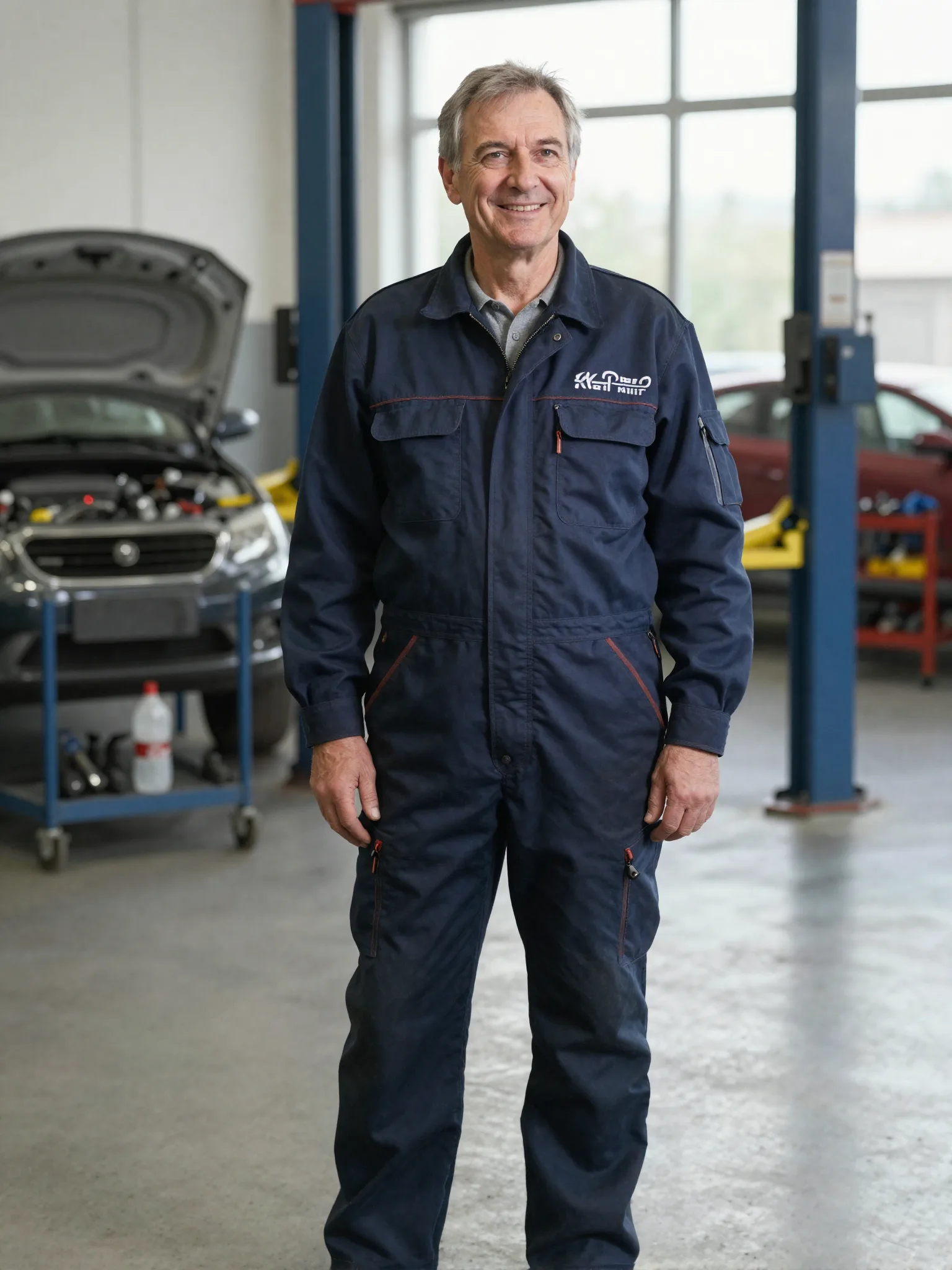 Heinz Schmitz, Kfz-Meister, in seiner Werkstatt in Hatten-Sandkrug